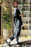 Charli Honeycomb Oversized Turtle Knit Black